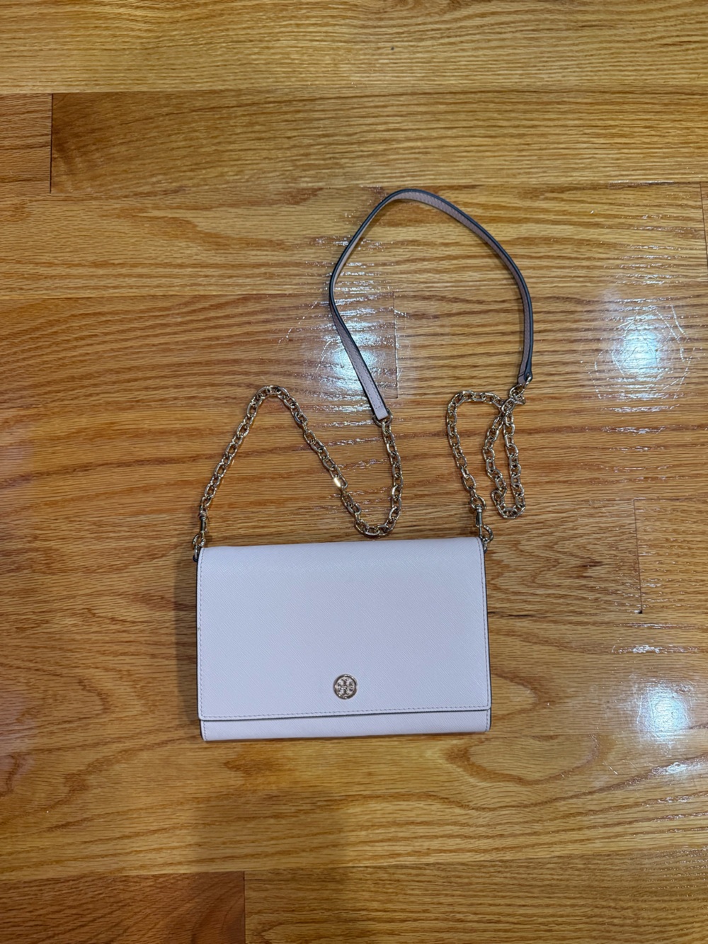 Tory Burch Pale Pink Leather Chain Crossbody